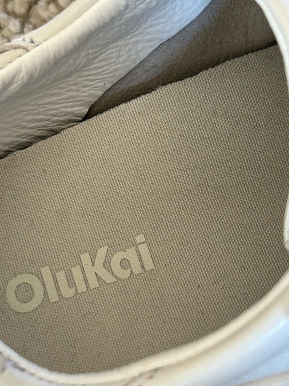 OluKai women’s All-White Leather Lace-Up Sneakers - Picture 5 of 6